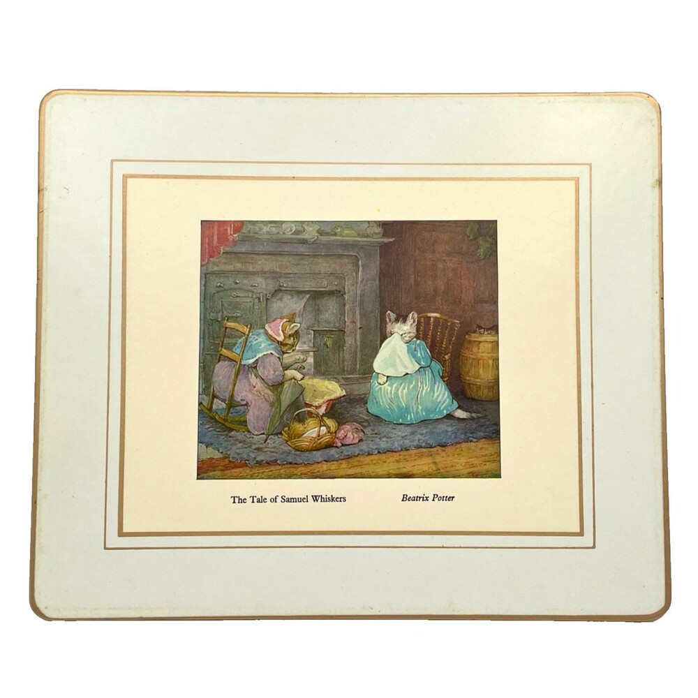 Beatrix Potter Placemats Set of 6 Lady Clare Matador 9.5" x 8" Melamine Cork - Picture 4 of 16